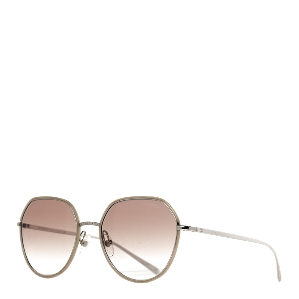 CHANEL  Round Sunglasses 4251-J Silver Brown